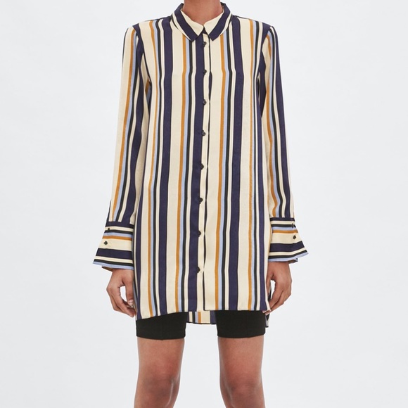 Zara Tops - ZARA Long stripe blouse top
